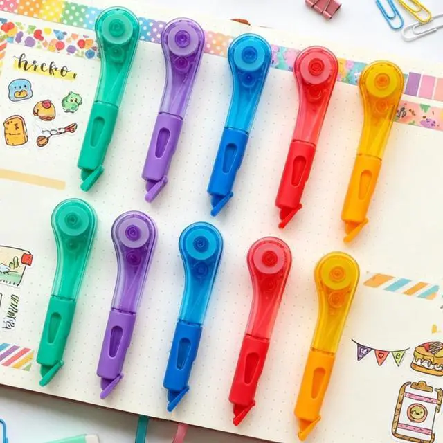 Alt view image 2 of 7 - BESARME 10 Pack Correction Tape Pens, 19.69 Ft, Colorful, Easy-Use, For School