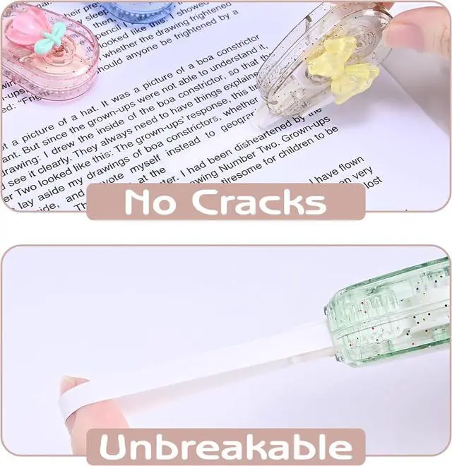 Alt view image 5 of 7 - Temiary 6P Aesthetic Correction Tape, White Smooth Pull Out, Butterfly Knot