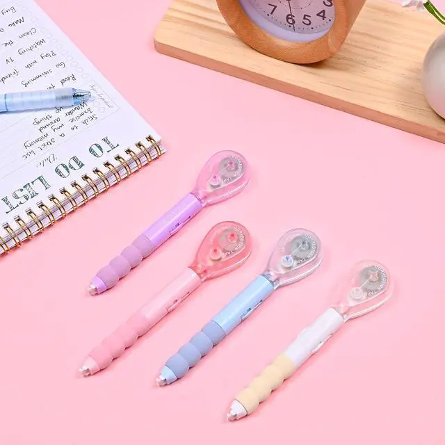 Alt view image 6 of 7 - Temiary 4P White Correction Tape Pen, 19.69 ft Smooth Pull Out, Multicolor