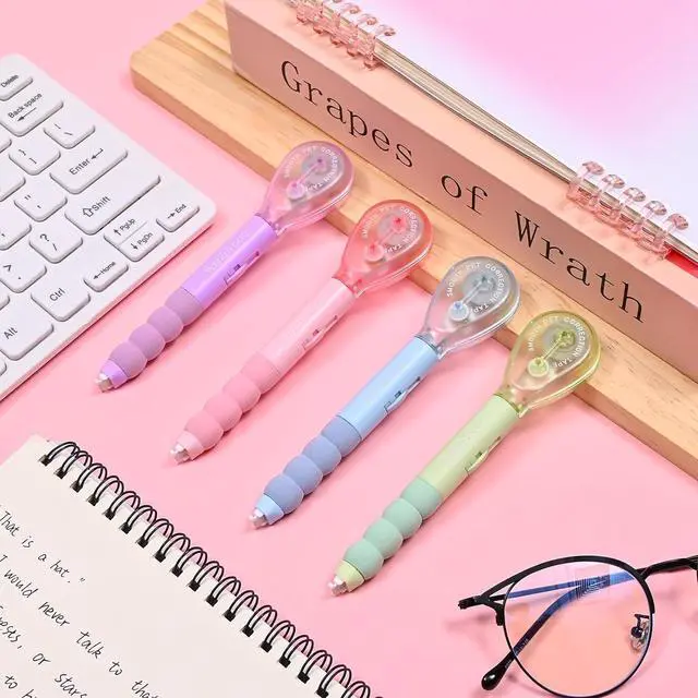 Alt view image 7 of 7 - Temiary 4P White Correction Tape Pen, 19.69 ft Smooth Pull Out, Multicolor