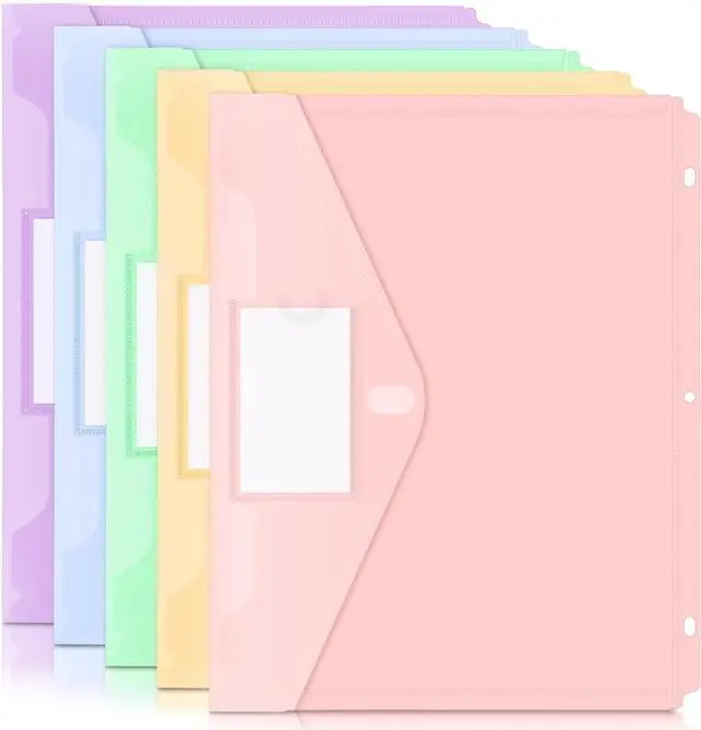 Main image of Forvencer Binder Pocket, 5 Pack Super Heavyweight Plastic Binder Folders