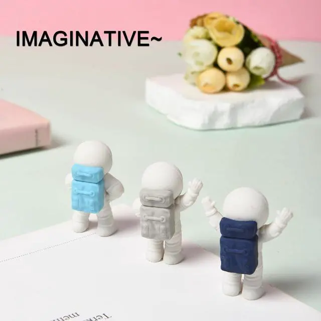 Alt view image 5 of 7 - HILAZA 18Pcs Cute Outer Space Themed Erasers for Kids Bulk, Kawaii Fun Spaceman Desk Pet Pencil Erasers for School Classroom Supplies Prize Gifts Party Favors