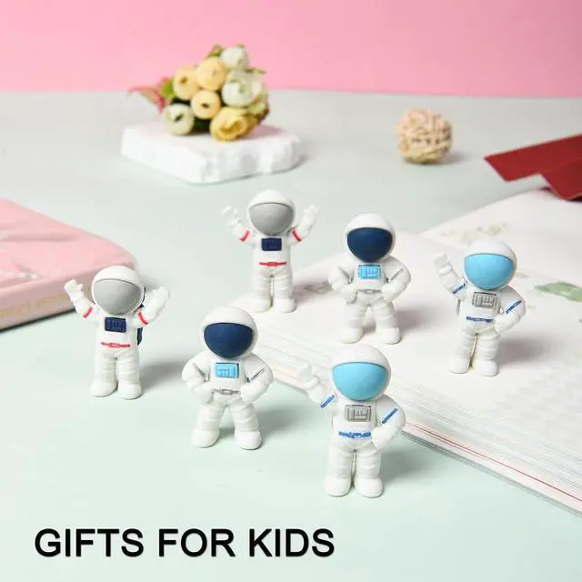 Alt view image 7 of 7 - HILAZA 18Pcs Cute Outer Space Themed Erasers for Kids Bulk, Kawaii Fun Spaceman Desk Pet Pencil Erasers for School Classroom Supplies Prize Gifts Party Favors