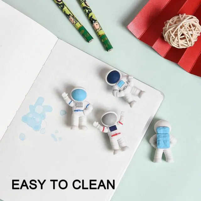 Alt view image 6 of 7 - HILAZA 18Pcs Cute Outer Space Themed Erasers for Kids Bulk, Kawaii Fun Spaceman Desk Pet Pencil Erasers for School Classroom Supplies Prize Gifts Party Favors