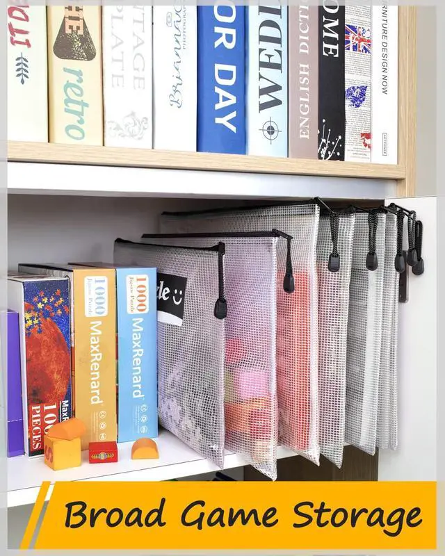 Alt view image 4 of 7 - SUNEE Multisize Mesh Zipper Pouches (Black, 21 Packs), Water-Resistant Zip Bag for School Office Supplies, Puzzles & Games Organizing Storage