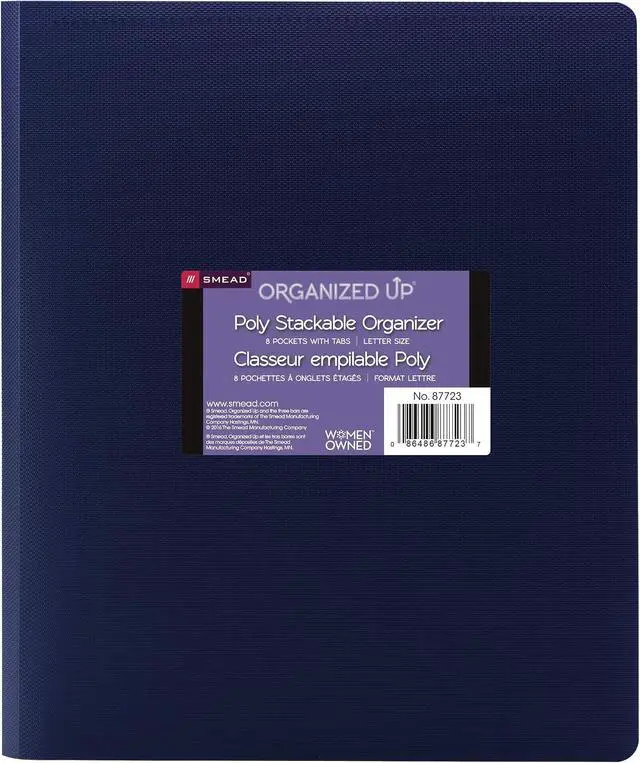 Alt view image 2 of 4 - Smead Organized Up Multi Pocket Organizer, Eight Pockets, Letter Size, Dark Blue
