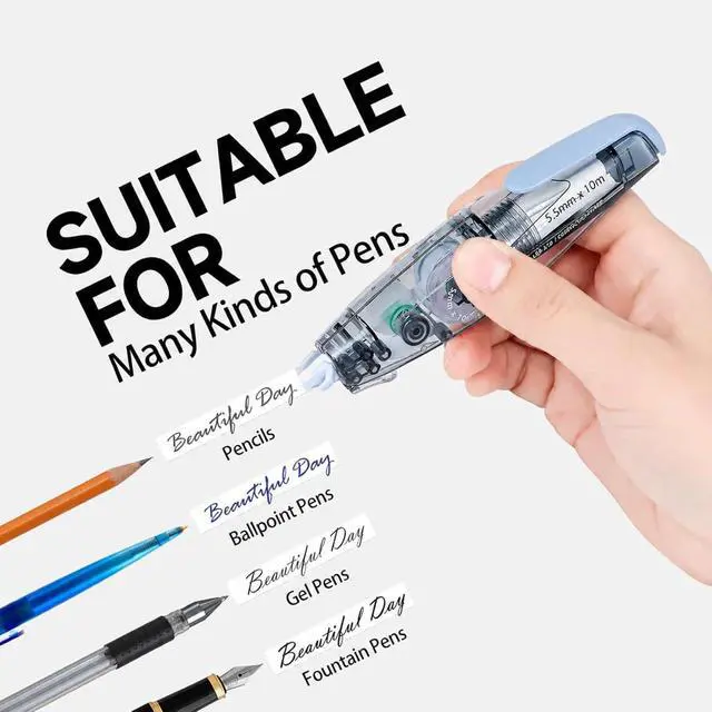 Alt view image 3 of 7 - High-capacity Refillable White Correction Tape,32.8 Feet x 0.2, 2-Count