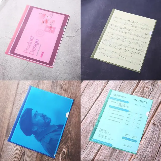 Alt view image 6 of 7 - WOT I 12 Pack Clear Document Folders, Plastic Transparent Folders Copy Safe Project Pockets, for Letter Size Sheets, 6 Vibrant Color