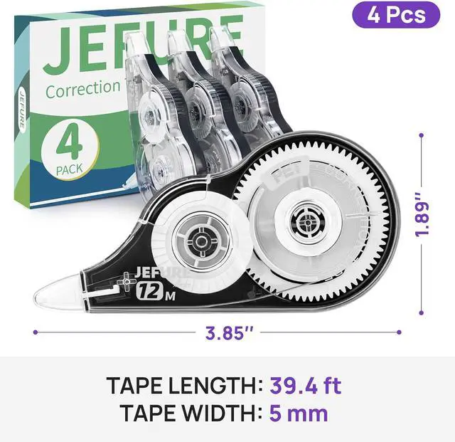 Alt view image 2 of 7 - 4 Pcs Correction Tape, 39.37 Ft White Wrong Out Tear-Resistant