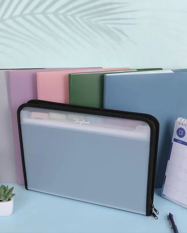 Alt view image 4 of 7 - Document Organizer, Accordion Folder with Front Pocket, 7 Pocket Expanding File Folder, Letter Size, Important Document Folder with Double Zipper, School Office Supplies (Blue, 1 Pack)
