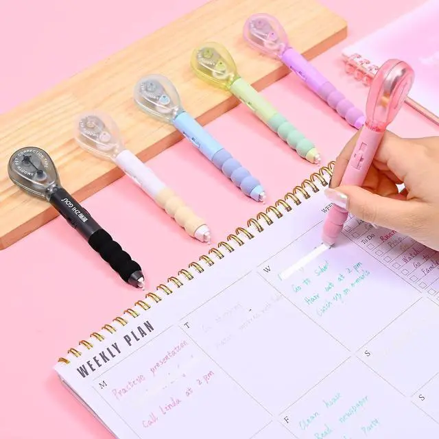 Alt view image 5 of 7 - Temiary 4P White Correction Tape Pen, 19.69 ft Smooth Pull Out, Multicolor