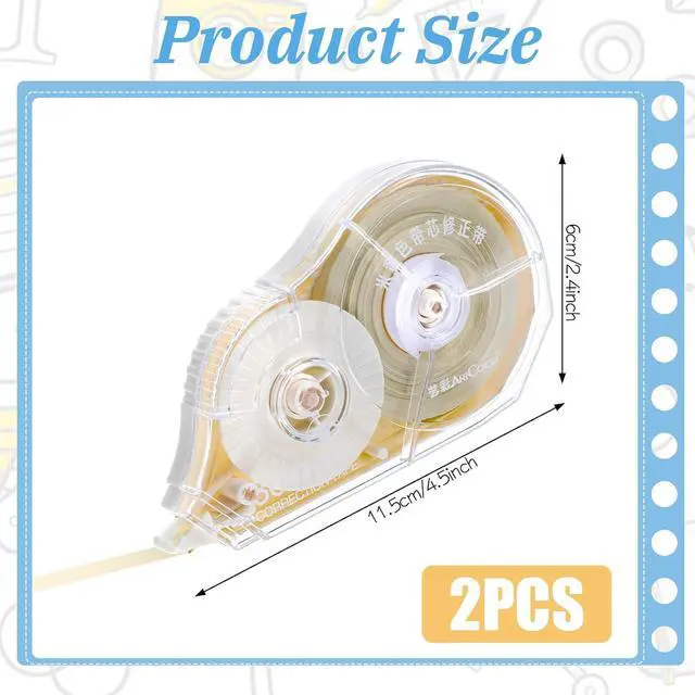 Alt view image 2 of 7 - 100 Ft Long Correction Tape, Tear-Resistant Beige Correction Tape Smooth Glide Quick Dry Correct Tapes for School Office Supplies, Crafting, Note Taking, Journal (2 Pieces)