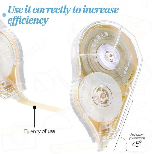 Alt view image 4 of 7 - 100 Ft Long Correction Tape, Tear-Resistant Beige Correction Tape Smooth Glide Quick Dry Correct Tapes for School Office Supplies, Crafting, Note Taking, Journal (2 Pieces)