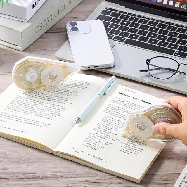 Alt view image 5 of 7 - 100 Ft Long Correction Tape, Tear-Resistant Beige Correction Tape Smooth Glide Quick Dry Correct Tapes for School Office Supplies, Crafting, Note Taking, Journal (2 Pieces)
