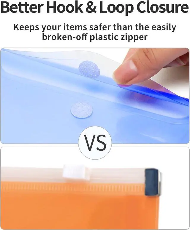 Alt view image 5 of 7 - Sooez Small Plastic Envelopes, 12 Pack Plastic Money Envelopes for Cash, A6
