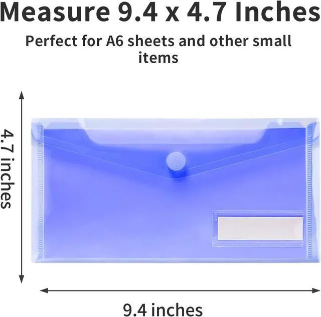 Alt view image 6 of 7 - Sooez Small Plastic Envelopes, 12 Pack Plastic Money Envelopes for Cash, A6