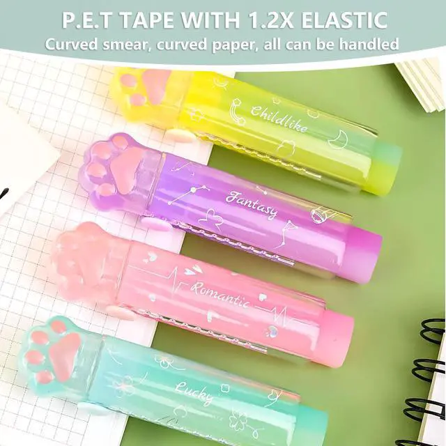 Alt view image 2 of 7 - Retractable Pencil Eraser, Cute Erasers,Gradient Jelly Eraser