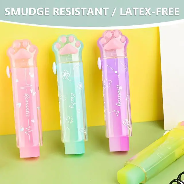 Alt view image 3 of 7 - Retractable Pencil Eraser, Cute Erasers,Gradient Jelly Eraser