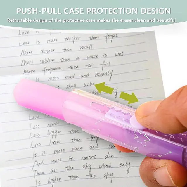 Alt view image 4 of 7 - Retractable Pencil Eraser, Cute Erasers,Gradient Jelly Eraser