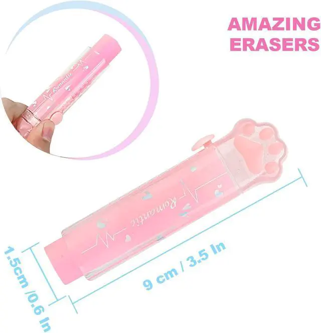 Alt view image 6 of 7 - Retractable Pencil Eraser, Cute Erasers,Gradient Jelly Eraser