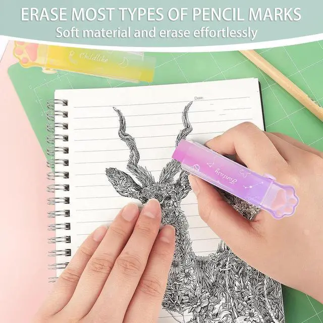 Alt view image 7 of 7 - Retractable Pencil Eraser, Cute Erasers,Gradient Jelly Eraser