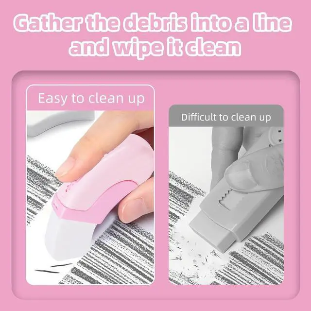 Alt view image 3 of 7 - 3+1 Pack Large Rubber Erasers Sliding Retractable Eraser