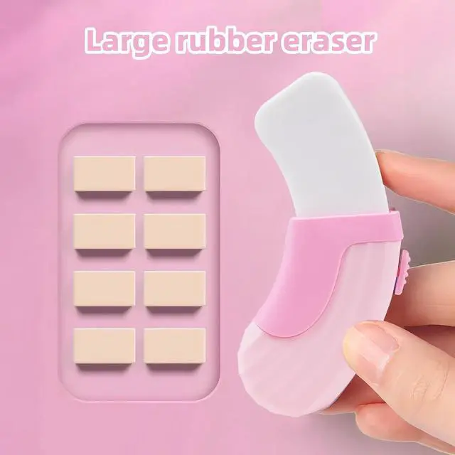 Alt view image 7 of 7 - 3+1 Pack Large Rubber Erasers Sliding Retractable Eraser