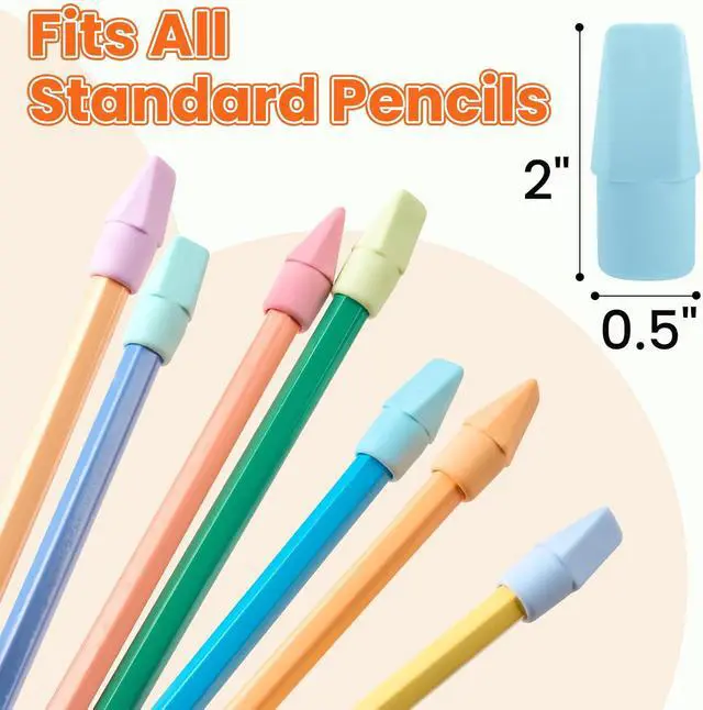 Alt view image 3 of 7 - Sooez Erasers, 120 Pack Pencil Top Erasers, Cap Eraser Toppers Bulk 7-Color