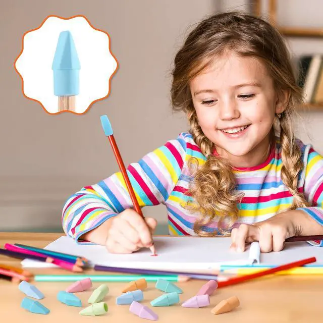 Alt view image 7 of 7 - Sooez Erasers, 120 Pack Pencil Top Erasers, Cap Eraser Toppers Bulk 7-Color