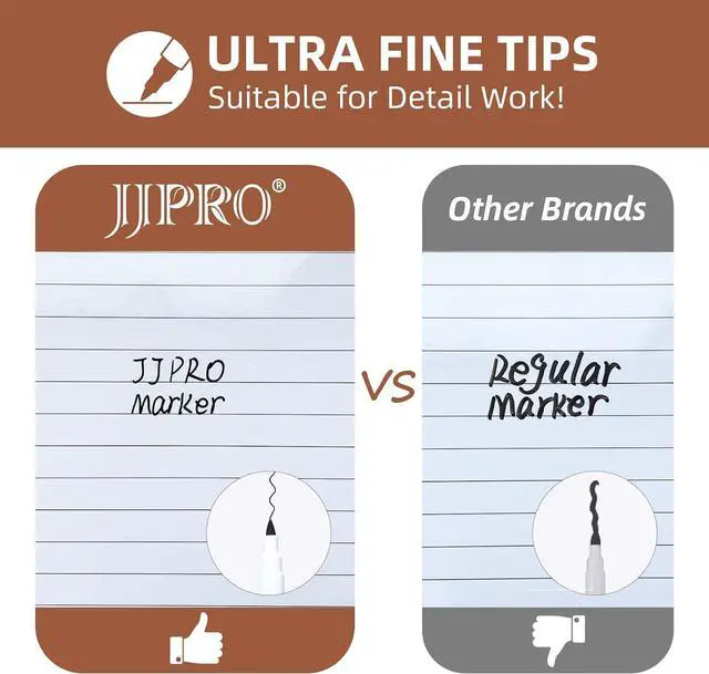 Alt view image 2 of 6 - JJPRO Ultra Fine Tip Magnetic Dry Erase Markers for Fridge,Extra Fine Point Dry Erase Markers for Planning Whiteboard,Acrylic Calendar Boards,10 Count 6 Assorted Colors Whiteboard Markers