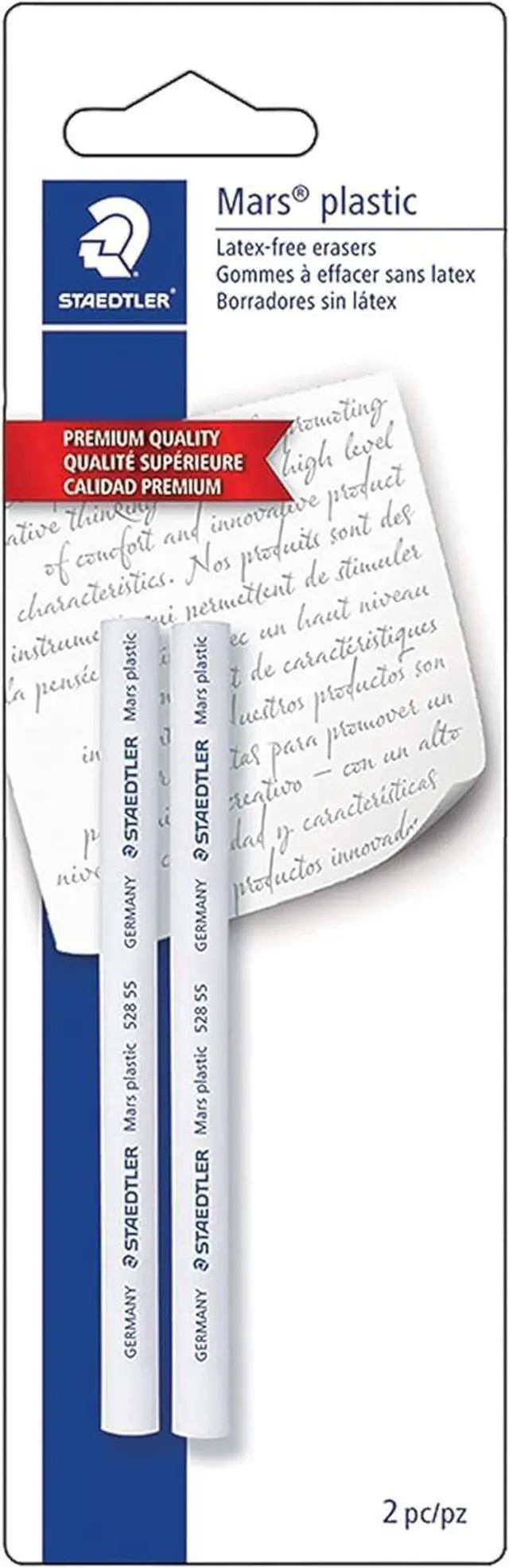Main image of STAEDTLER Mars Plastic Eraser Refills - Latex-Free Erasers, Replacements for Refillable Holder, Home, School & Office, White, 2-Pack
