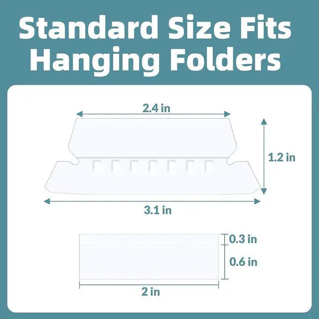 Alt view image 5 of 7 - File Folder Tabs, SUNEE 50 Sets Hanging File Folder Labels Tabs and Inserts for Hanging Files Folders