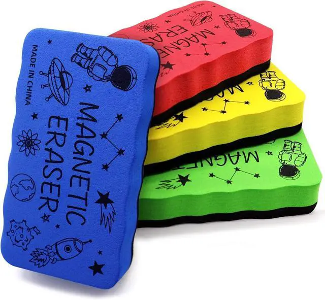 Main image of Magnetic Whiteboard Eraser, 4 Pack, 4 Colors