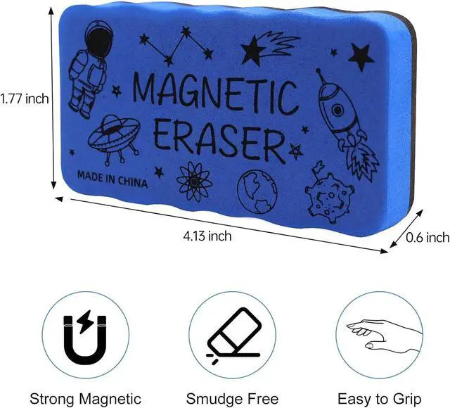 Alt view image 2 of 7 - Magnetic Whiteboard Eraser, 4 Pack, 4 Colors
