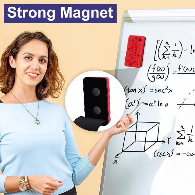 Alt view image 3 of 7 - Magnetic Whiteboard Eraser, 4 Pack, 4 Colors