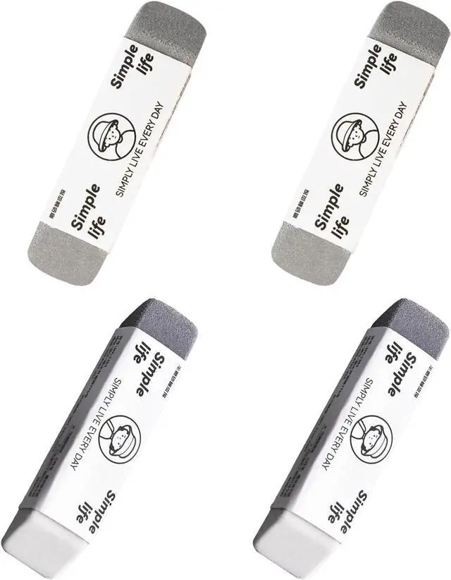 Main image of 4-Pack Sand Erasers, 2 Full Frosted & 2 Half, for Ink/Pencil