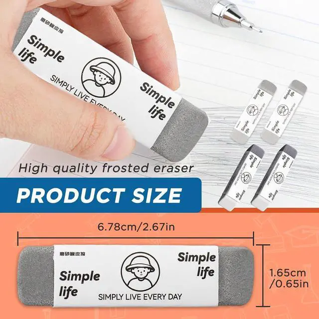 Alt view image 2 of 7 - 4-Pack Sand Erasers, 2 Full Frosted & 2 Half, for Ink/Pencil