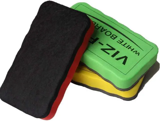 Alt view image 2 of 7 - VIZ-PRO Magnetic White Board Eraser, 3 Colored Eraser, 3 Piece