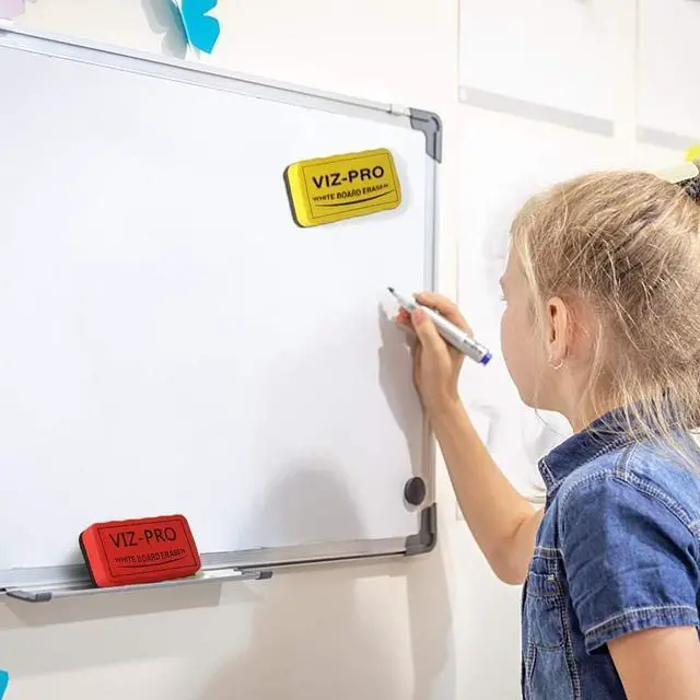 Alt view image 6 of 7 - VIZ-PRO Magnetic White Board Eraser, 3 Colored Eraser, 3 Piece