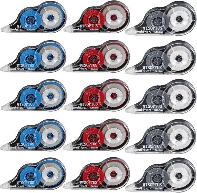 Main image of 15PCS Correction Tape, 39.37ft Each, Fast, Clean, Opaque and Easy to Use Tear-Resistant Correction Tape Bulk Office or School Supplies, Blue, Red, Gray