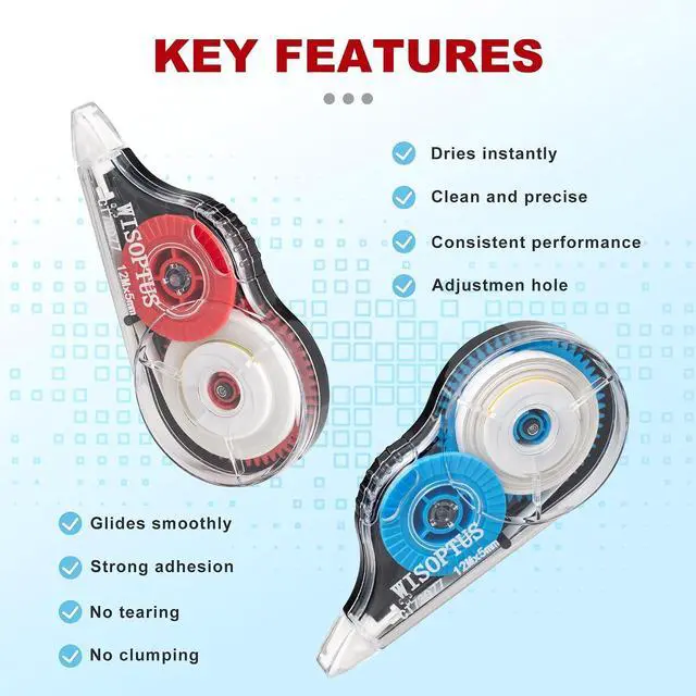 Alt view image 2 of 7 - 15PCS Correction Tape, 39.37ft Each, Fast, Clean, Opaque and Easy to Use Tear-Resistant Correction Tape Bulk Office or School Supplies, Blue, Red, Gray