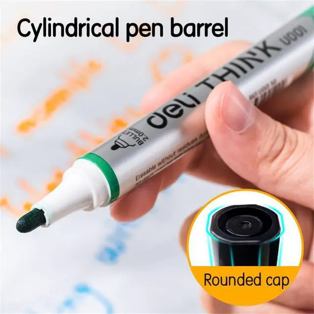Alt view image 4 of 7 - 4 Pack Dry Erase Markers, 4 Vibrant Colors(Red,Blue,Black,Green) - Low Odor Whiteboard Markers for Office & Home, Round Tip Easy Erase Markers, School Supplies