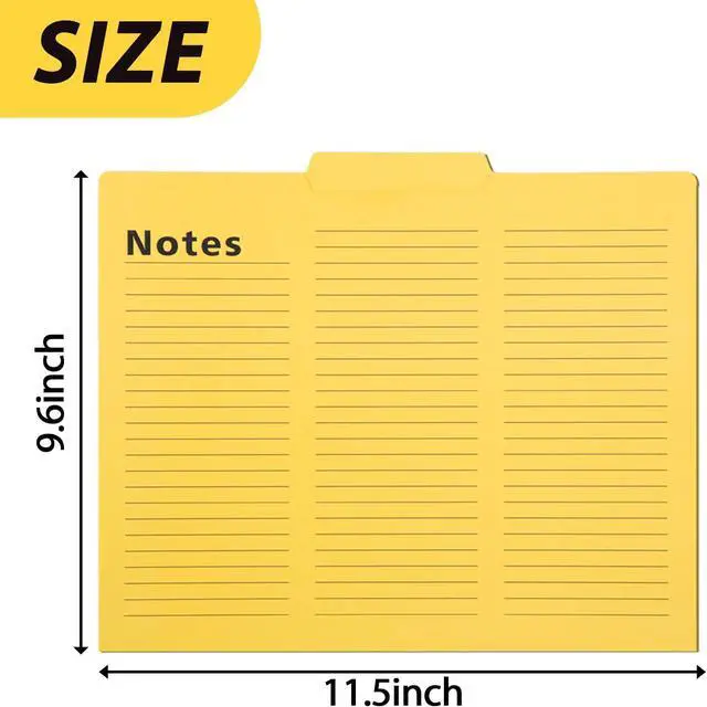 Alt view image 3 of 7 - Shindel 16 Pack Letter Size File Folders, 1/3 Cut Lined Notes, 8 Colors