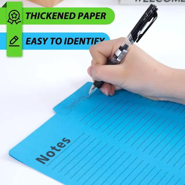 Alt view image 4 of 7 - Shindel 16 Pack Letter Size File Folders, 1/3 Cut Lined Notes, 8 Colors
