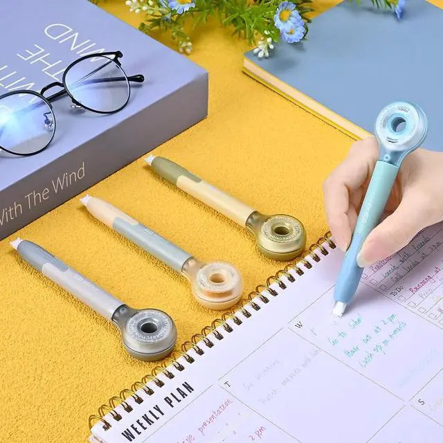Alt view image 7 of 7 - Temiary 4 Pack Correction Tape Pen, 6M/256" x 0.2" White Smooth Pull Out Tape Pens, Qucik Dry Easy to Use Applicator for Instant Corrections Study and Office Supplies (Morandi)