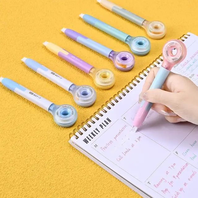 Alt view image 6 of 7 - Temiary 4 Pack Correction Tape Pen, 6M/256" x 0.2" White Smooth Pull Out Tape Pens, Qucik Dry Easy to Use Applicator for Instant Corrections Study and Office Supplies (Morandi)