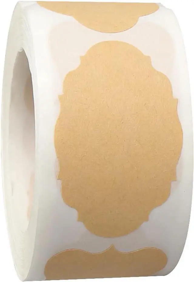 Alt view image 2 of 6 - 300 Pcs Self-Adhesive Gift Tags Name Jar Labels Stickers, 1 x 2 in, Brown