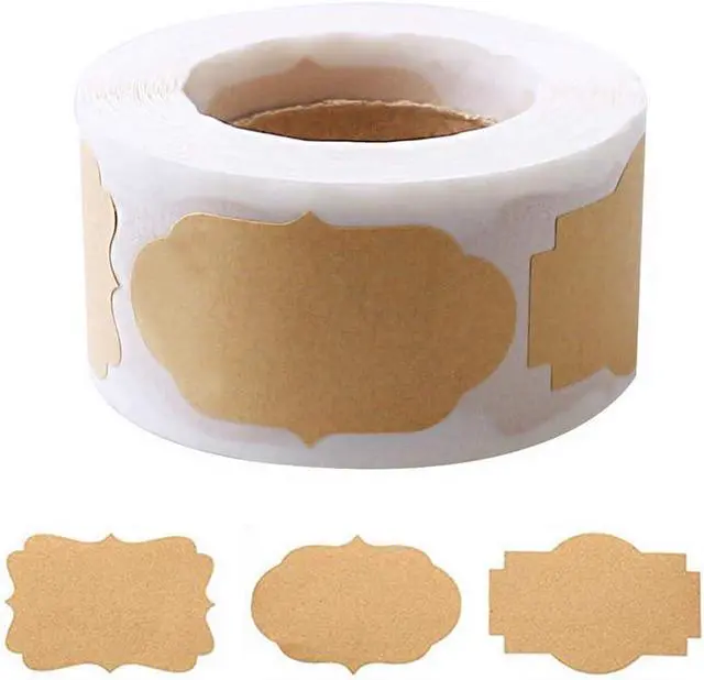 Main image of 300 Pcs Self-Adhesive Gift Tags Name Jar Labels Stickers, 1 x 2 in, Brown