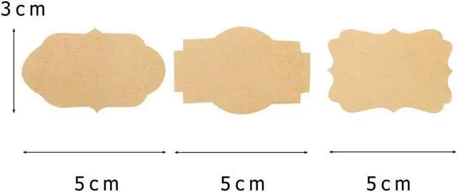 Alt view image 3 of 6 - 300 Pcs Self-Adhesive Gift Tags Name Jar Labels Stickers, 1 x 2 in, Brown