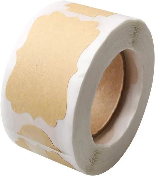Alt view image 4 of 6 - 300 Pcs Self-Adhesive Gift Tags Name Jar Labels Stickers, 1 x 2 in, Brown